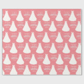 Braut mit langes Brautparty rosa Geschenkpapier (Flach)