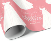 Braut mit langes Brautparty rosa Geschenkpapier (Rolleneckpunkt)