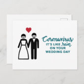 Braut mit Maske | Wie Rain Text Ankündigungspostkarte (Vorne/Hinten)