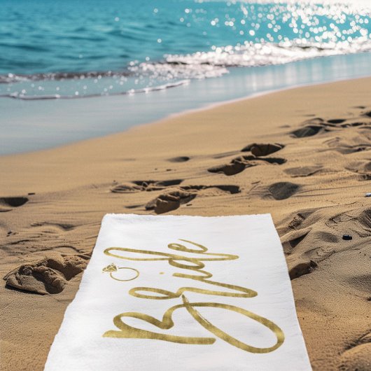 Braut mit Ring Beach Handtuch Imitate Gold Foil