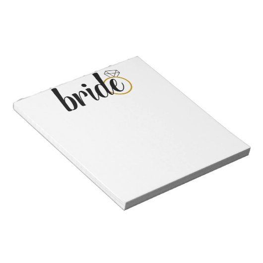 Braut mit Ring Notizblock (angewinkelt)