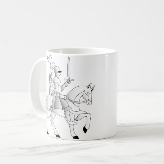 Braut mit Ritter in leuchtender Rüstung Kaffeetasse (Vorderseite Links)