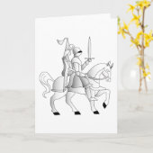 Braut mit Ritter in leuchtender Rüstung Karte (Gelbe Blume)