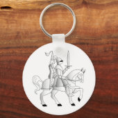 Braut mit Ritter in leuchtender Rüstung Schlüsselanhänger (Vorderseite)