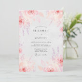 Braut mit Rosa-Mauve-Anstrich Einladung (Stehend Vorderseite)