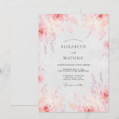 Braut mit Rosa-Mauve-Anstrich Einladung (Vorne/Hinten)