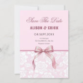 Braut mit rosa Schleife Save The Date (Vorderseite)