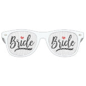 Braut mit rotem Herzen Partybrille (Vorderseite)