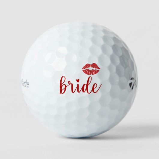 Braut mit roten Lippen Golf Golfball (Vorderseite)