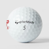 Braut mit roten Lippen Golf Golfball (Logo)