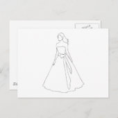 Braut mit Wavy Fair Postkarte (Vorne/Hinten)