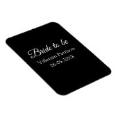 Braut Name Datum schwarz weiß Junggesellinnenabsch Magnet (Rechte Seite)
