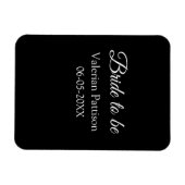 Braut Name Datum schwarz weiß Junggesellinnenabsch Magnet (Horizontal)