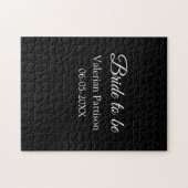 Braut Name Datum schwarz weiß Junggesellinnenabsch Puzzle (Horizontal)