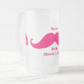 Braut Name Rosa Schnurrbart Mattglas Bierglas (Vorderseite Links)
