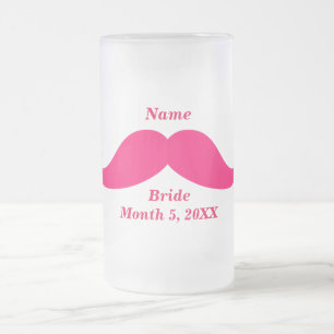 Braut Name Rosa Schnurrbart Mattglas Bierglas