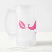 Braut Name Rosa Schnurrbart Mattglas Bierglas (Links)