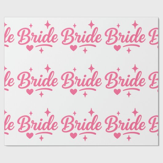 Braut Neon Pink Geschenkpapier (Flach)