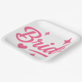 Braut Neon Pink Pappteller (Gewinkelt)