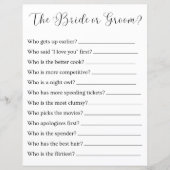 Braut oder Bräutigam? Brautparty oder Hochzeitsspi (Vorderseite)