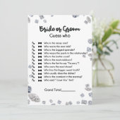 Braut oder Bräutigam Guess Wer Brautparty Game Einladung (Stehend Vorderseite)