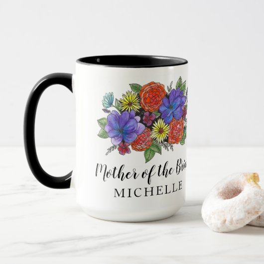Braut- oder Bräutigam-Mutter-Bouquet mit Namen Tasse (Mit Donut)