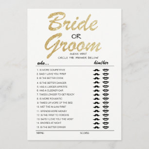 Braut oder Bräutigam-Spiel vollständig editierbare Einladung