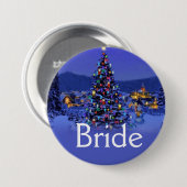 Braut oder Bräutigam vintage Weihnachtshochzeit Button (Vorne & Hinten)