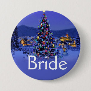 Braut oder Bräutigam vintage Weihnachtshochzeit Button