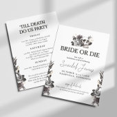 Braut oder Die bis Tod tun uns Party Bachelorette Einladung