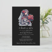 Braut oder Die Elegant Goth Bridal Dusche Einladun Einladung (Stehend Vorderseite)