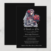 Braut oder Die Elegant Goth Bridal Dusche Einladun Einladung (Vorne/Hinten)