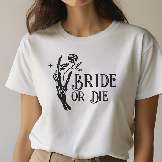 Braut oder Die Gothic Skeleton Heart Bride T-Shirt