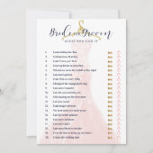 Braut oder Groom Chic Pink Hochzeitskleid Duschspi Einladung (Vorderseite)