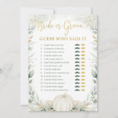 Braut oder Groom Fall Pumpkin Brautparty Game (Vorderseite)