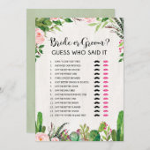 Braut oder Groom He oder She Fiesta Brautparty Gam Einladung (Vorne/Hinten)