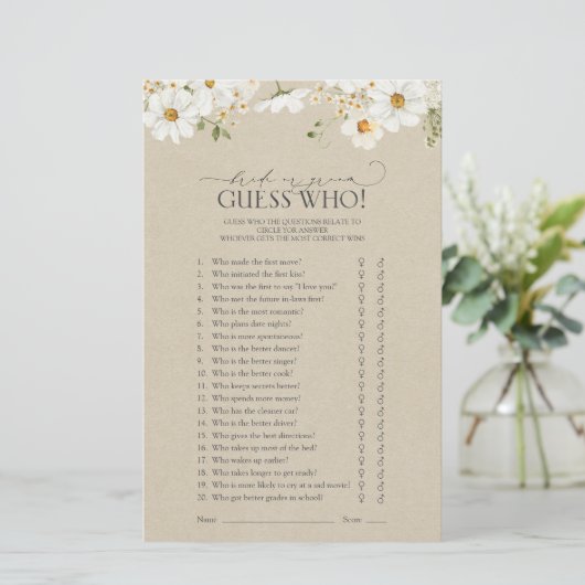 Braut oder Groom Ratgeber, wer Daisy Brautparty Sp (Stehend Vorderseite)