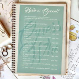 Braut oder Groom Sage Green Wedding Bridal Game