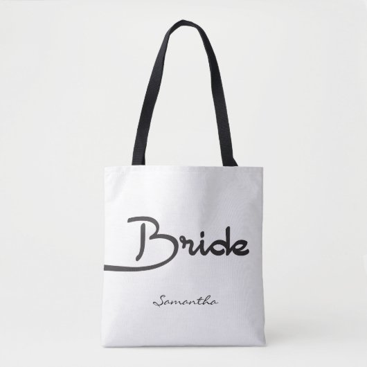 Braut, Personalisierter Name, Schriftzug Tasche (Vorderseite)