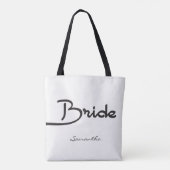 Braut, Personalisierter Name, Script Tasche (Rückseite)