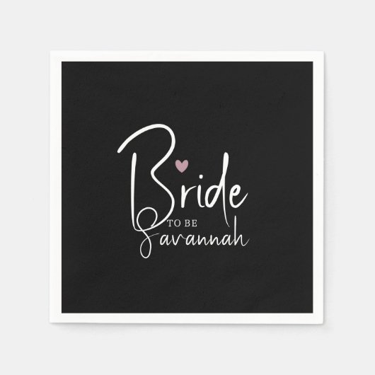 Braut | Personalisierter Name Serviette (Vorderseite)