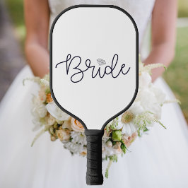 Braut Pickleball / Diamond Black Skript Chic Schläger