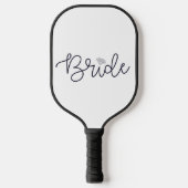 Braut Pickleball / Diamond Black Skript Chic Schläger (Vorderseite)