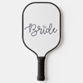 Braut Pickleball / Diamond Black Skript Chic Schläger (Rückseite)
