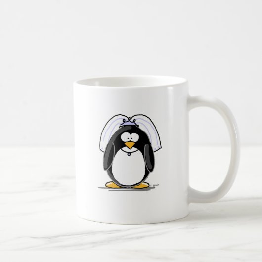 Braut-Pinguin Kaffeetasse (Rechts)