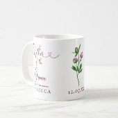 Braut Pink Peony Hochzeit Kaffeetasse (Vorderseite Links)