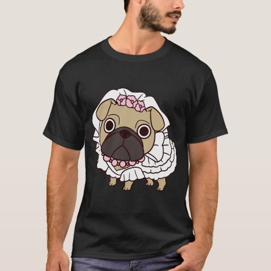 Braut Pug T-Shirt (Vorderseite)