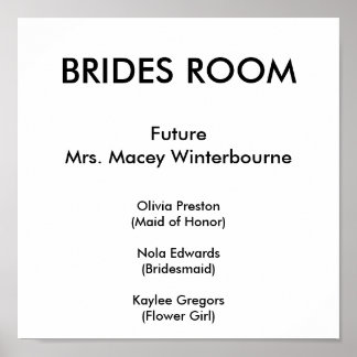 BRAUT-RAUM, FutureMrs. Macey Winterbourne, Oli… Poster