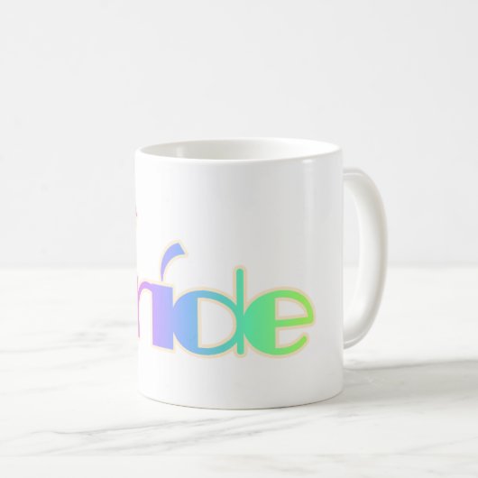 BRAUT-REGENBOGEN-TEXT KAFFEETASSE (VorderseiteRechts)