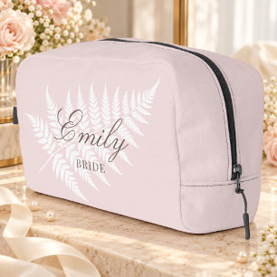 Braut-Reise-Blush-Rosa-Weiße-Farn Waschbeutel